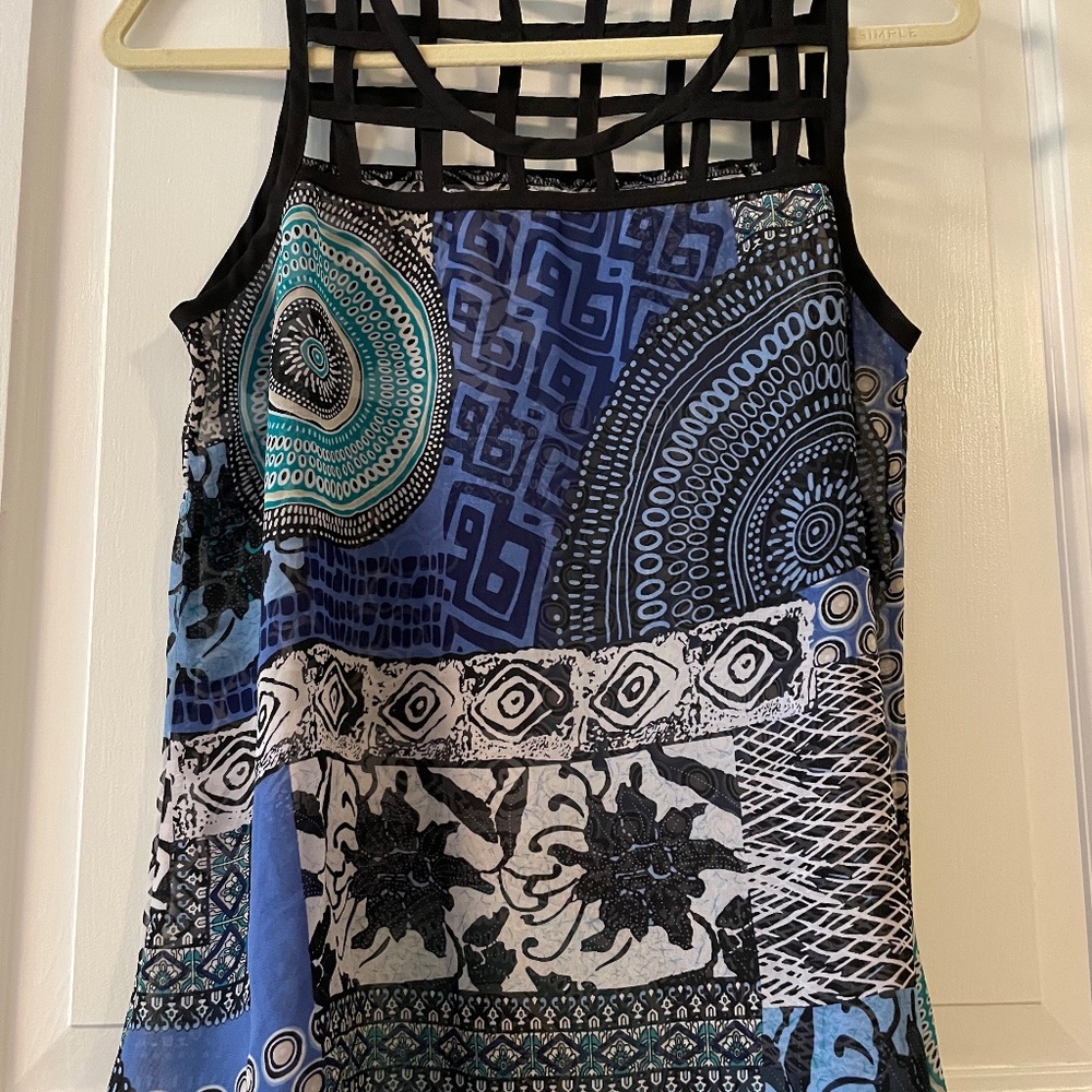 Ya Los Angeles  blue/black elevated tank top